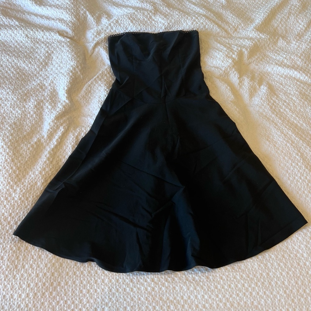 Basic Black Strapless A-line Dress, Size M